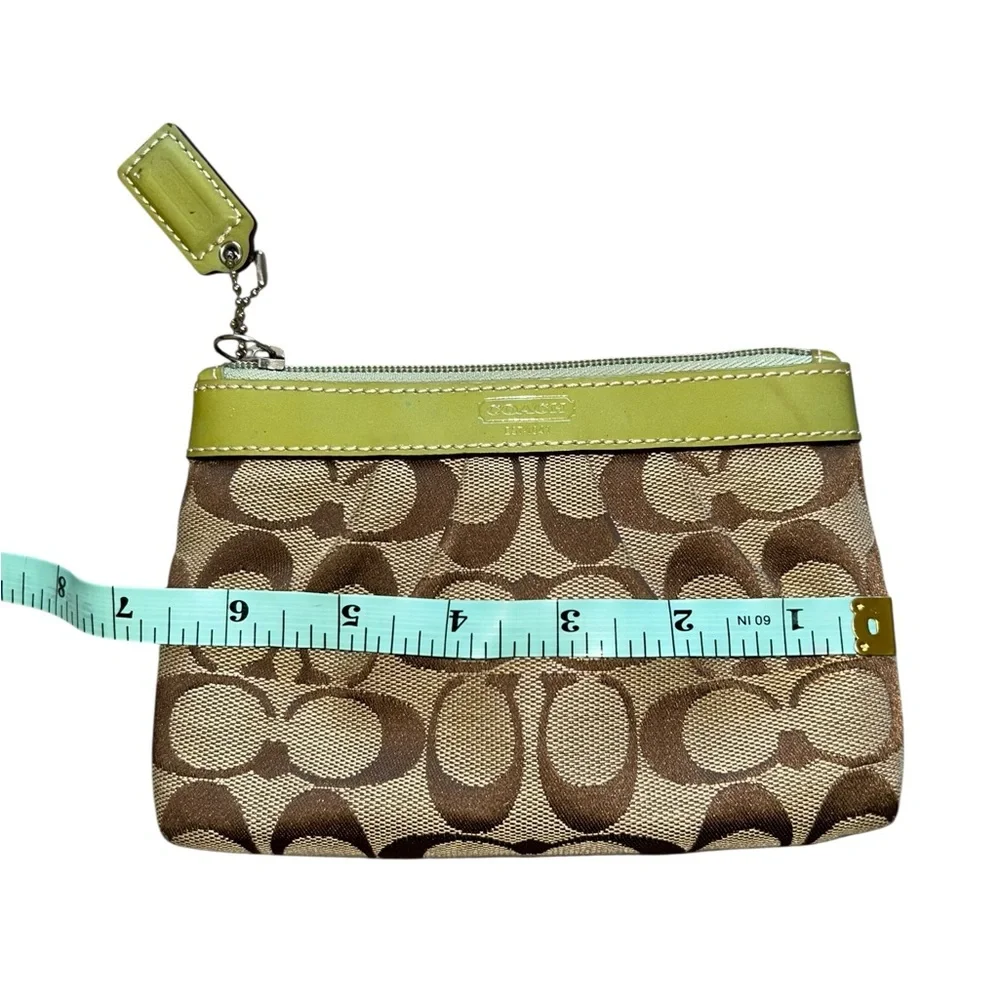 Coach Signature Brown and Green Wristlet Vintage y2k Signature C Coin Purse